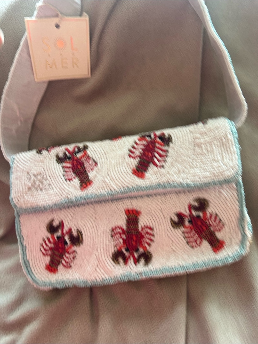NWT SOL and MER lobster 🦞 beaded handbag!